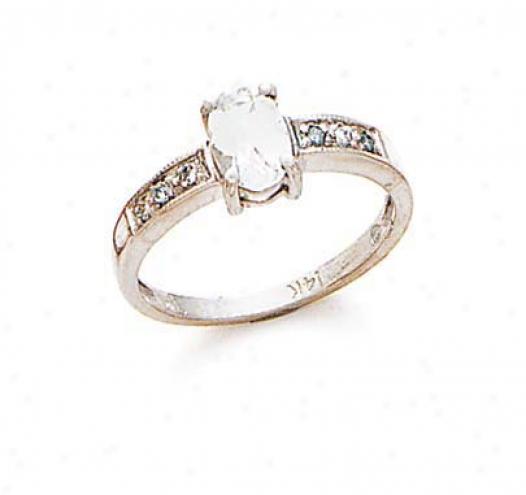 14k White White Topwz And Diamond Ring