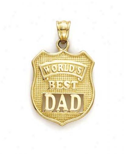 14k Worlds Best Police Dad Pendant