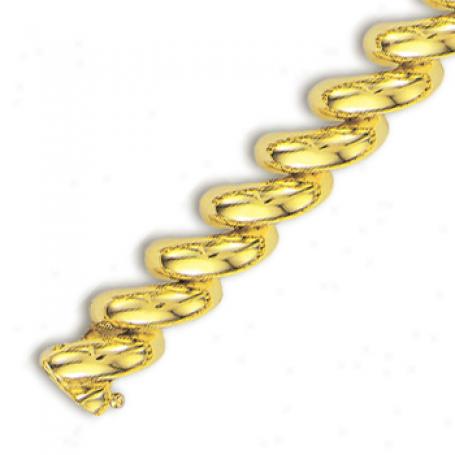 14k Yellow 12 Mm San Marco Bracelet - 8 Inch