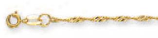 14k Yellow 1.5 Mm Singapore Link Anklet - 10 Inch