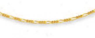 14k Yellow 1.9 Mm Means Figaro Link Anklet - 10 Inch