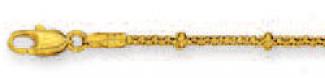 14k Yellow 2-2.5 Mm Large Saturn Link Anklet - 10 Inch