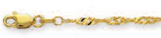 14k Yellow 2.1 Mm Large Singapore Link Anklet - 10 Inch