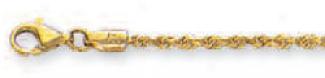 14k Yellow 2.3 Mm Large Rope Link Anklet - 10 Inch
