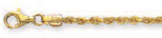 14k Yellow 2.5 Mm Heavy Rope Link Anklet - 10 Inch