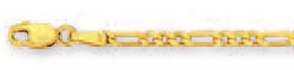 14k Golden 2.6 Mm Large Figaro Link Anklet - 10 Inch