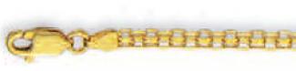 14k Yellow 2.9 Mm Bizmark Link Anklet - 10 Inch