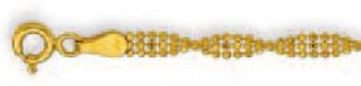 14k Yellow 2.9 Mm Twisted Bead Link Anklet - 10 Inch