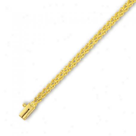 14k Yellow 3 Mm Double Row Solid Rope Bracelet - 8 Inch