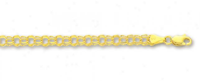 14k Yellow 3.5 Mm Childrens Charm Bracelet - 6 Inch