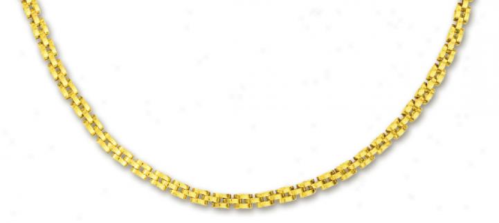 14k Yellow 4 Mm Triple Row Panther Necklace - 18 Inch