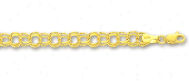 14k Yellow 4.5 Mm Charm Bracelet - 8 Inch