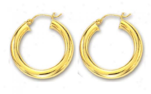 14k Yellow 5 Mm Hoop Earrings