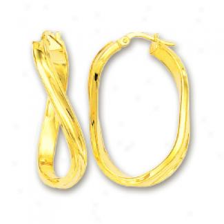 14k Yellow 5 Mm Extensive Twisted Hoop Earrings