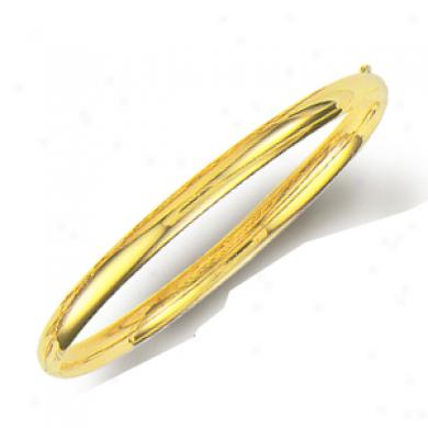 14k Yellow 5 Mm Plain Bold Bangle - 8 Inch