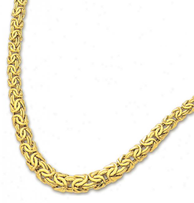 14k Yellow 7.5-11 Mm Graduated Byzantine Necklace - 17 Inch