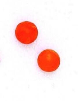 14k Yellow 8 Mm Round Orange Corak Earrings