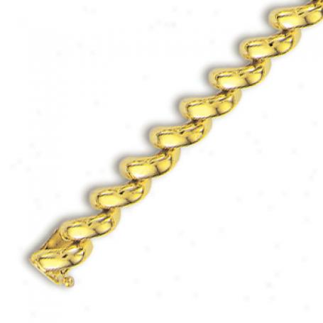 14k Yellow 8 Mm San Marco Necklace - 17 Inch