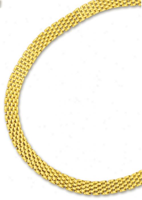 14k Yellow 9 Mm Seven Row Panther Necklace - 17 Inch