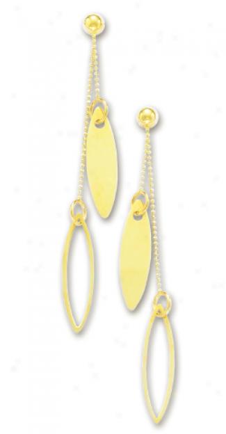 14k Yellow Alternating Link Earrings