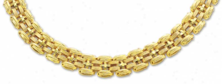 14k Yellow Bold Couture Design Necklace - 18 Inch