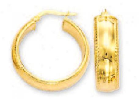 14k Yellow Bold Mirror Hoop Earrings