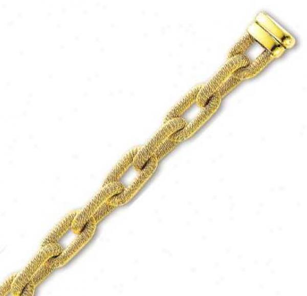 14k Yellow Bold Oval Couture Design Bracelet - 7.5 Inch