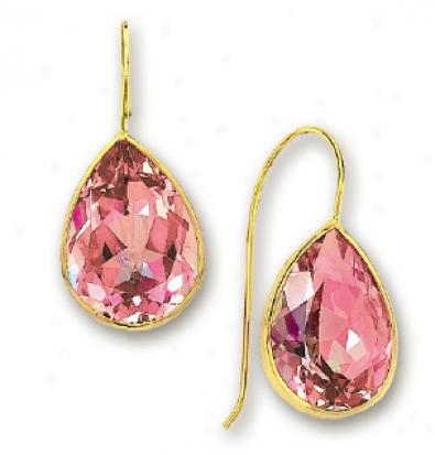 14k Yellow Bold Pear Shape Ecstasy Topaz Earrings