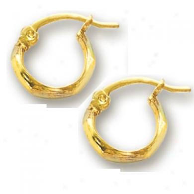 14k Yellow Childrens Faceted Earrings