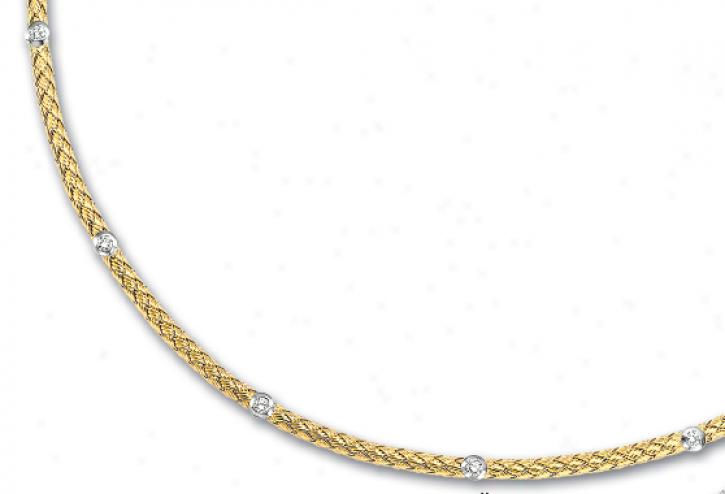14k Yellow Couture Diamond Necklaxe - 17 Inch