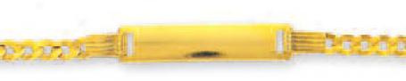 14k Yellow Curb Link Childrens Id Bracelet - 6 Inch