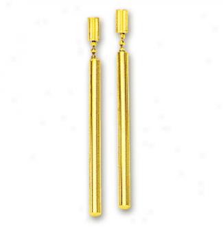 14k Yellow Elegant Bar Drop Earrings
