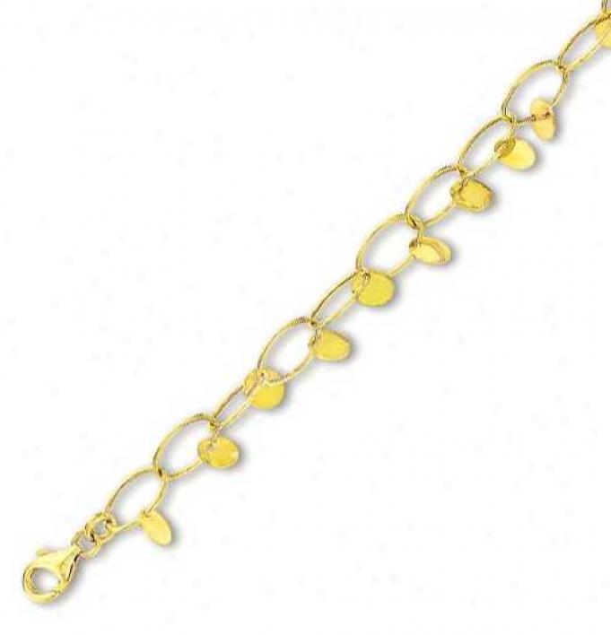 14k Yellow Graceful Circular Link Bracelet - 7.5 Inch