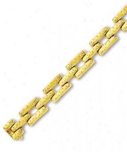 14k Yellow Elegant Fancy Design Bracelet - 7.25 Inch