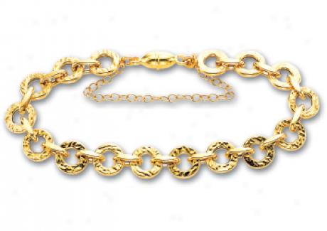 14k Yellow Faceted Rolo Bracelet - 7.5 Inch