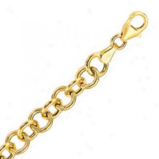 14k Yellow Fancy 18 Inch X 6.0 Mm Rolo Chain Necklace