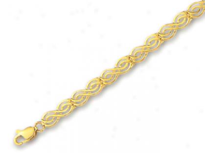 14k Yellow Fancy Celtic Bracelet - 7 Inch