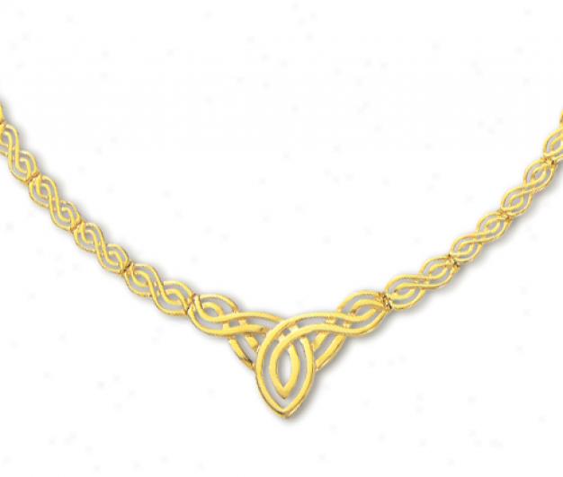 14k Yellow Fancy Celric Necklace - 17 Inch