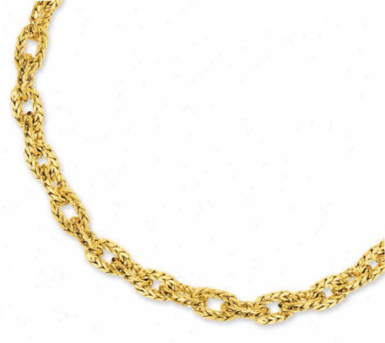 14k Yellow Pleasing conceit Link Necklace - 17 Inch