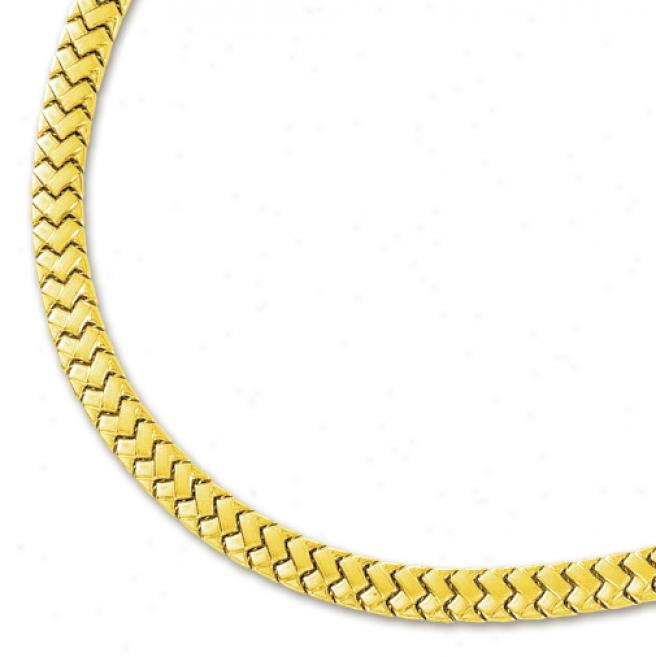 14k Yellow Fancy Necklace - 17 Inch