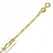 14k Yellow Gold 10 Inch X 1.3 Mm Figaro Chain Anklet