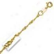14k Yellow Gold 10 Inch X 1.5 Mm Singapore Chain Anklet