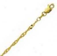 14k Yellow Gold 10 Inch X 2.1 Mm Singapore Enslave Anklet