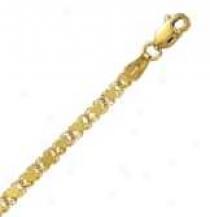 14k Yellow Gold 10 Inch X 3.0 Mm Heart Chain Anklet