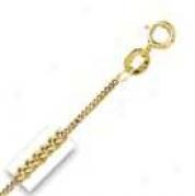 14k Yellow Gold 16 Inch X 1.0 Mm Gourmette Chain Necklace