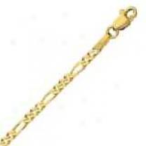 14k Yellow Gold 16 Inch X 2.6 Mm Figaro Chain Necklace