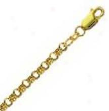 14k Yellow Gold 18 Inch X 3.7 Mm Rolo Chain Necklace