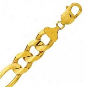 14k Yellow Gold 22 Inch X 13.0 Mm Figaro Chain Necklace
