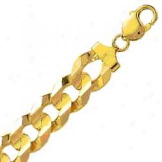 14k Yellow Gold 22 Inch X 13.5 Mm Curb Chain Necklace