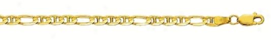 14k Yellow Gold 22 Inch X 4.1 Mm Figarucci Link Necklace